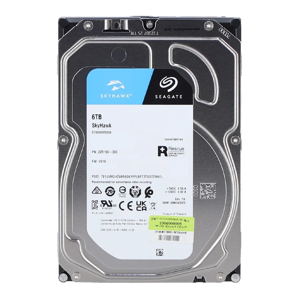 6 TB 3.5" HDD (ฮาร์ดดิสก์ 3.5") SEAGATE SKYHAWK - SATA3 (ST6000VX009)