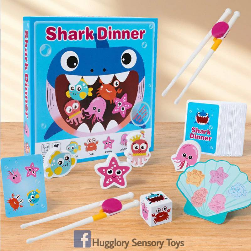 Shark Dinner เกมฉลามจอมหิว เกมกระดาน ปลาฉลาม เกมตกปลาแม่เหล็ก ของเล่นไม้ตกปลา