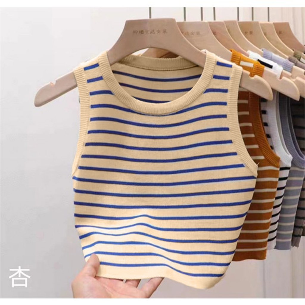 เสื้อครอปแขนกุด มีให้เลือกถึง 6 สี *พร้อมส่งจากไทย* รูปที่ 2