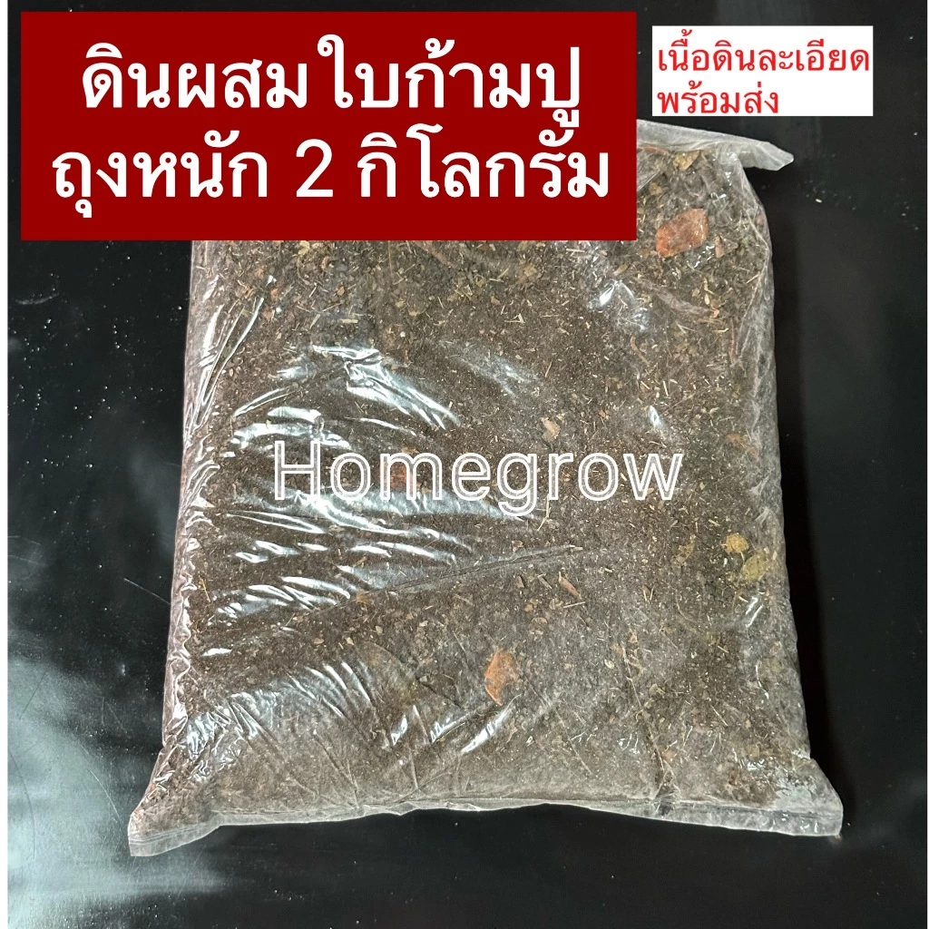 ดินผสมใบก้ามปู น้ำหนัก 2 กิโลกรัม วัสดุปลูกนำไปใช้ได้เลย