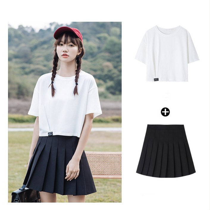 เสื้อคลอปน่ารักๆ สีพื้น oversize เสื้อผ้าสาวอวบมินิมอลสไตล์เกาหลี เสื้อยืดสวยๆผู้หญิงกําลังฮิต คนอ้วนไซส์ใหญ่ M-2XL รูปที่ 7