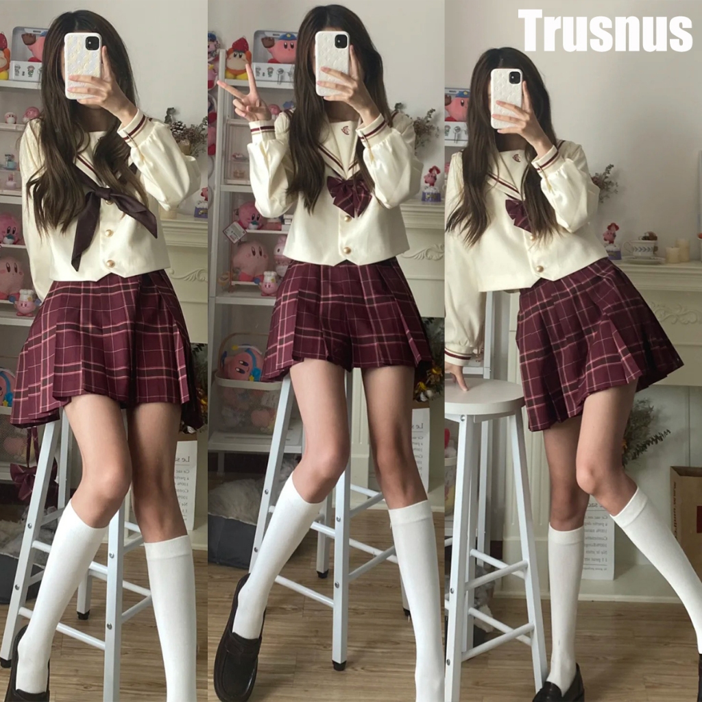 Trusnus กระโปรงพลีท ผอมเพรียว สไตล์ญี่ปุ่น JK ชุดนักเรียน กระโปรงสั้นกระโปรงลายสก๊อต XS-3XL 💦พร้อมส่งในไทย💦