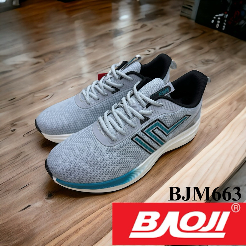 Baoji BJM 663 รองเท้าผ้าใบชาย บาโอจิ Running style  size 41-45 สีเทา