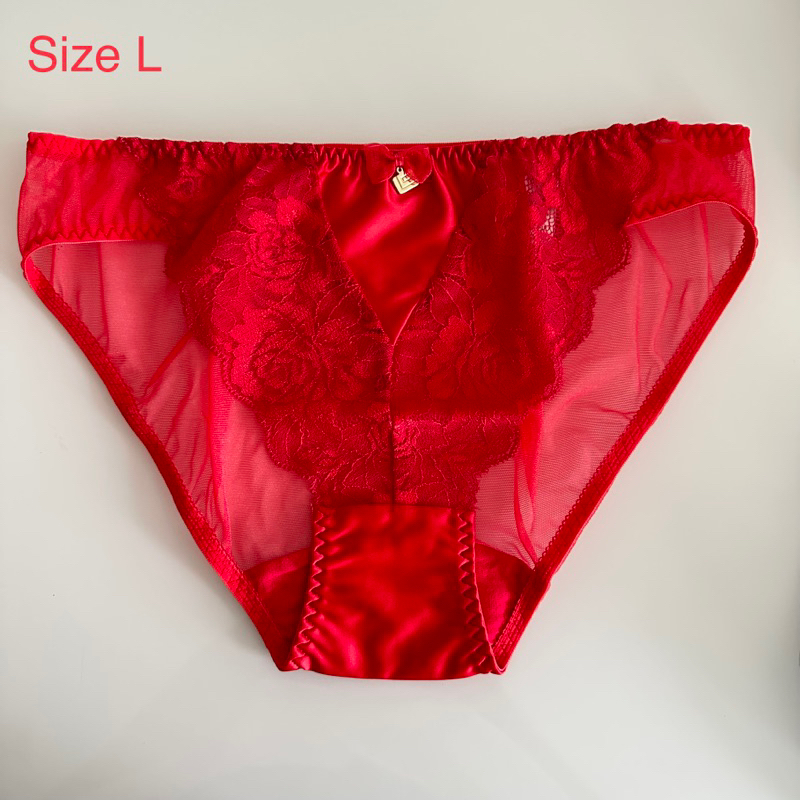 กางเกงใน Guy Laroche ลายลูกไม้ สีแดง ของแท้ ไซส์L. Guy Laroche Sexy red underwear  SizeL. License100%