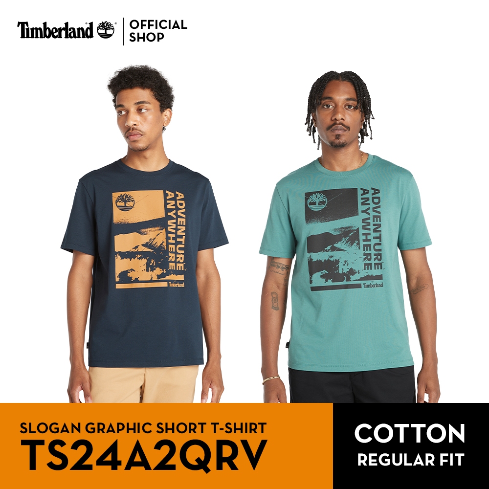 Timberland Men's Slogan Graphic Short T-shirt เสื้อยืด (TS24A2QRV)