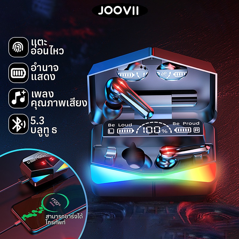 TWS จอ LED แสดงแบต หูฟังไร้สาย หูฟังบลูทูธ ควบคุมแบบสัมผัส Earbuds Blutooth Headsets powerbank ไฟเปลียนสี RGB พร้อมส่ง