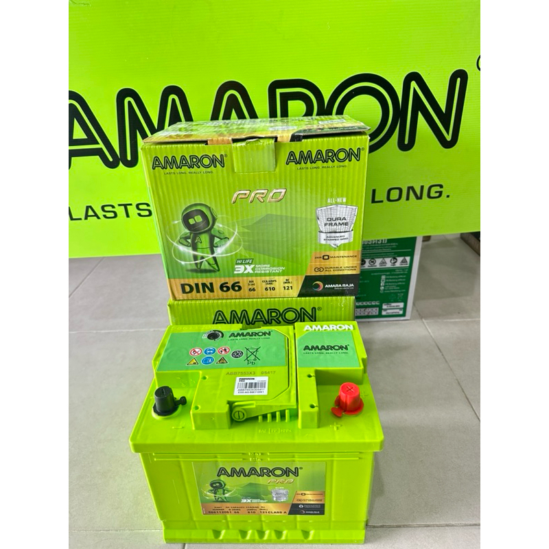 amaron Din66L มาใหม่รุ่นProLn2-66 แอมป์ ขนาดยาว24.2กว้าง17.5สูง19เซนติเมตร