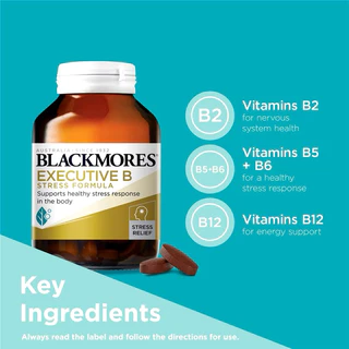 โค้ดไลฟ์ลด✅Blackmores Executive B Vitamin B Stress Support Tablets 62,125,160 tb.