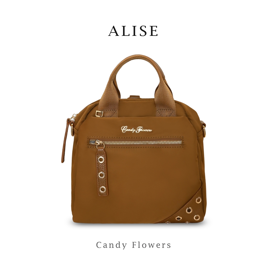 Candy Flowers กระเป๋าผ้าไนล่อนที่เงาและสวยที่สุด รุ่น Alise จะถือออกงาน หรือ ออกเดต ก็สวยหรู เป็นที่