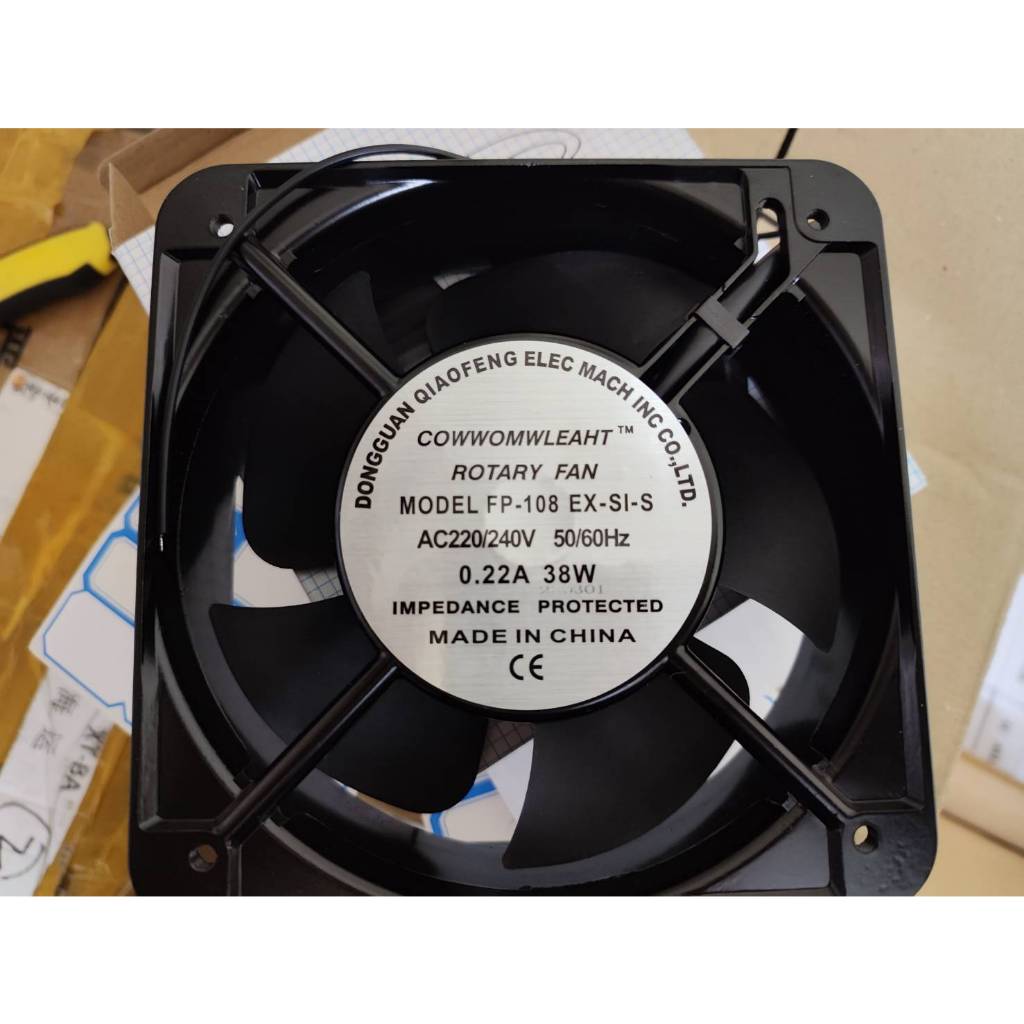 พัดลม 6 นิ้ว  (150*150*50mm) ไฟ 220VAC 0.22A 38W รุ่น15050 220V 38W FP-108EX-S1-S 15CMสินค้าพร้อมส่งในไทย