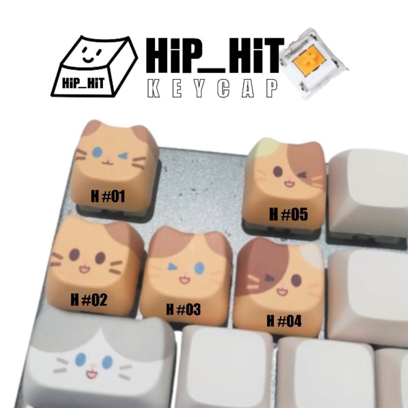 KEYCAP ปุ่มกดคีย์แคป ลายหน้าแมว ตกแต่งคีย์บอร์ด  มีลายละ1-2ชิ้น
