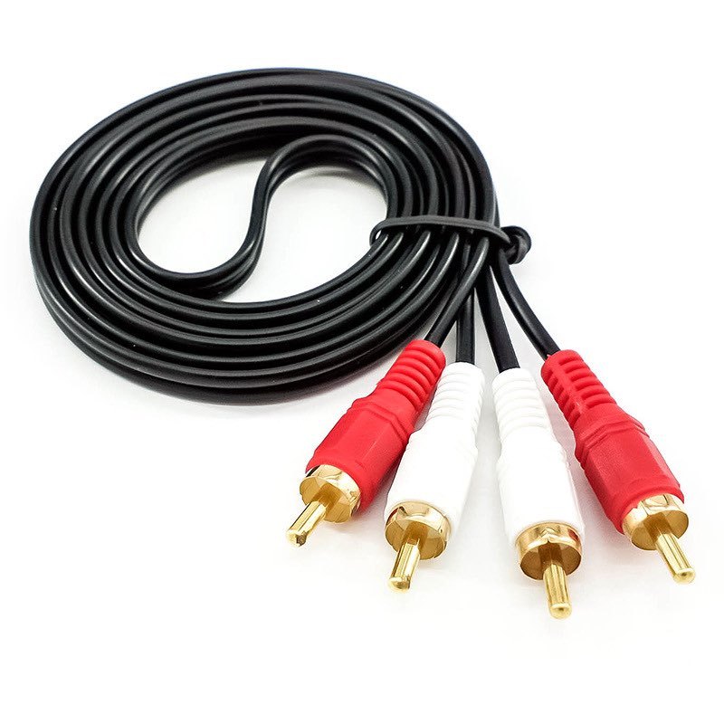 สาย av 2ออก2 rca AV to AV ขาวแดง ยาว 1.5 เมตร 3เมตร 5เมตร 10เมตร สายต่อเข้าลำโพง ต่อcd