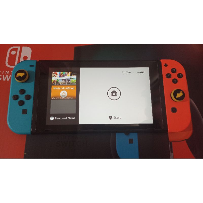 (ครบกล่อง) เครื่อง Nintendo Switch v.2 สีนีออน กล่องแดง แบตอึด  มือสอง สภาพ 90%