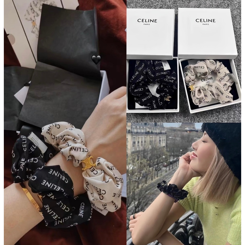 พร้อมส่ง ส่งไว ยางมัดผม CE x Lisa white/black