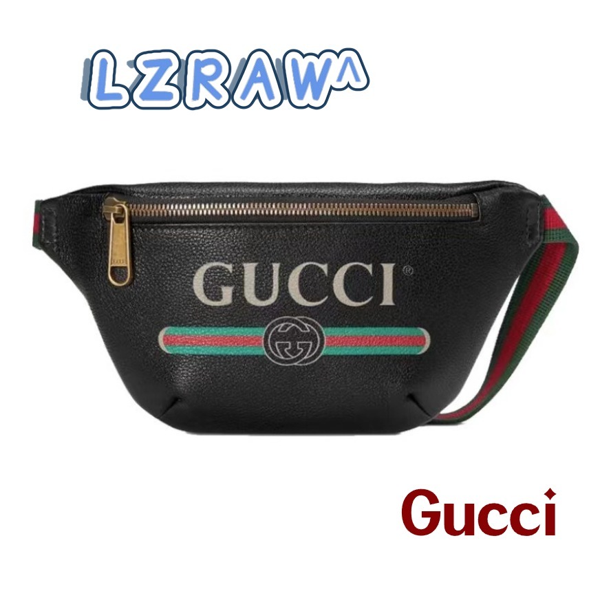 Ready Stock Gucci print leather belt bag กระเป๋าคาดเอว กระเป๋าคาดหน้าอก/ แบรนด์ใหม่และเป็นของแท้