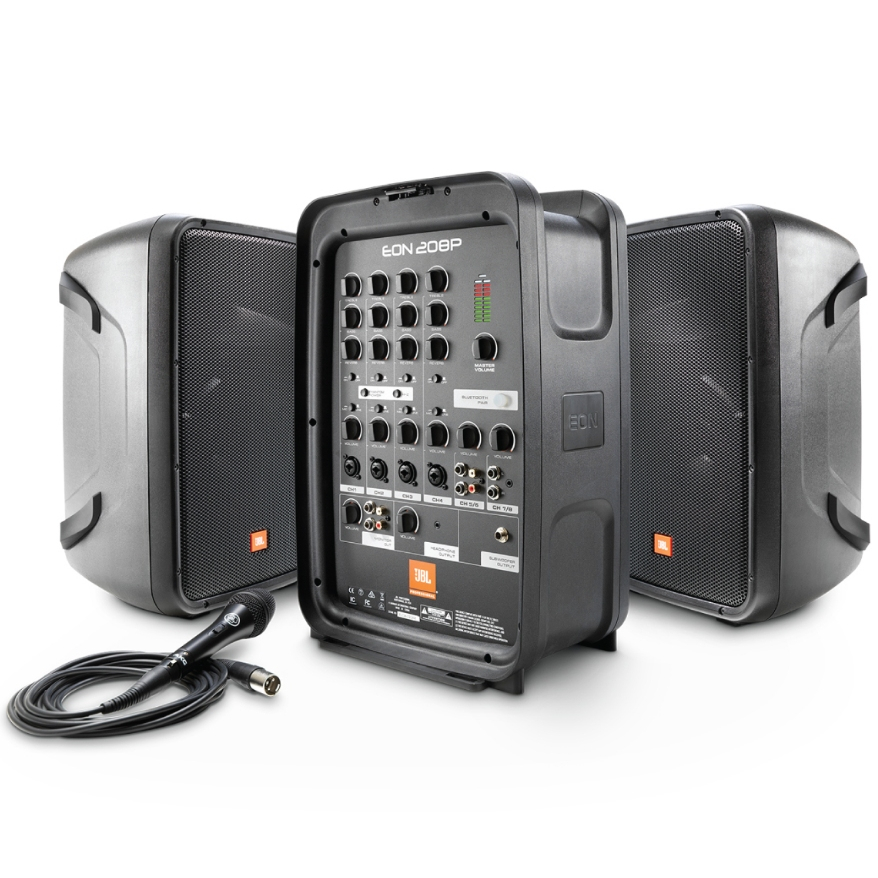 **ส่งฟรี**ชุดเครื่องเสียงเคลื่อนที่ JBL EON208P/230 Portable 8” 2‐Way PA with 8‐Channel Powered Mixe