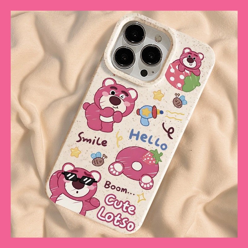 จระเข้น่ารัก Shin-chan สตรอเบอร์รี่หมีกรณี Lotso เข้ากันได้ iPhone 15 11 13 12 14 Pro MAX 7 8 6 15 Plus XR X XS MAX - รูปที่ 3