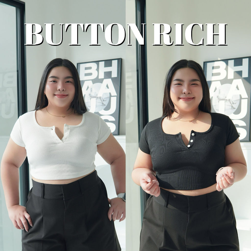 (A06) BUTTON RICH เสื้อคอเปิดกระดุมดูเเพง