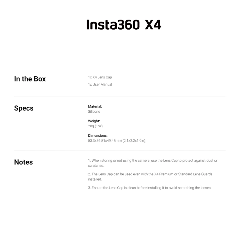 Insta360 X5 / X4 Lens Cap รับประกันศูนย์ 1 ปี thumbnail 8