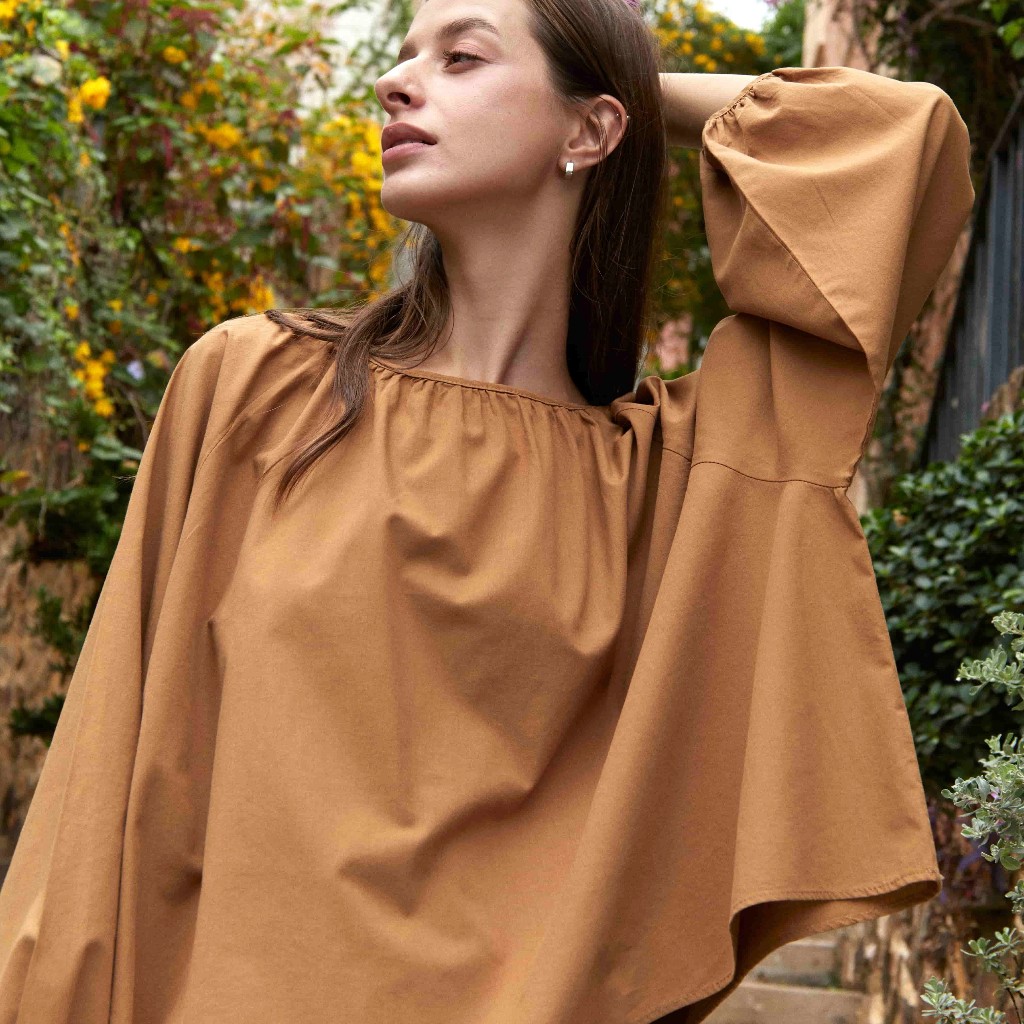 Rool - Blouse 8058 เสื้อแขนยาวพอง ดีไซน์จั๊มปลายแขนทรงบอลลูน
