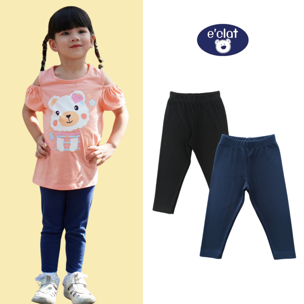 e'clat เสื้อผ้าเด็ก เสื้อยืด กางเกงเลกกิ้ง พิมพ์ลายน่ารัก เด็กผู้หญิง 1-6ปี เนื้อผ้าcotton ผ้านิ่ม เนื้อยืด 8135-8129