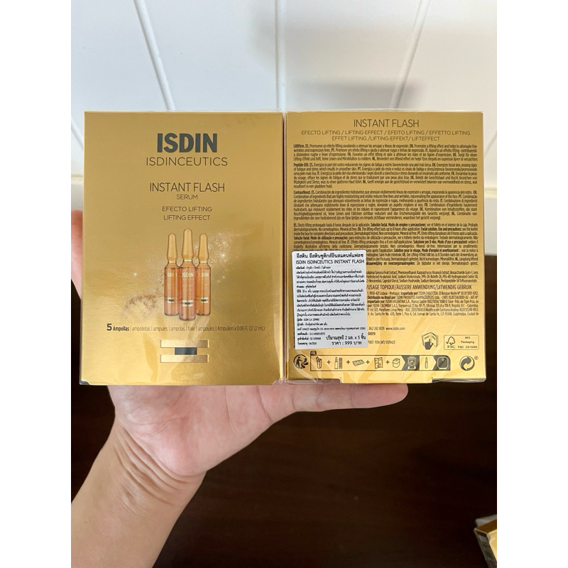พร้อมส่ง (Exp:06/26) ISDIN Instant Flash ขนาด 5 ampoules (ฉลากไทย)