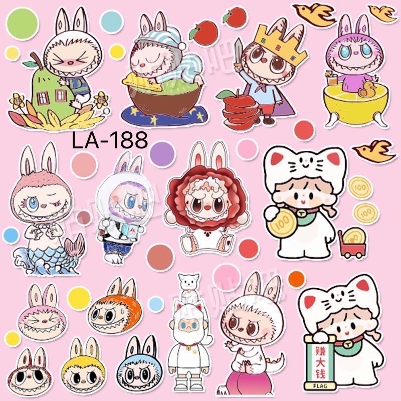 สติกเกอร์  Labububu ลายการ์ตูนน่ารักๆ  สําหรับติดตกแต่งแล็ปท็อป iPad เคสโทรศัพท์ พร้อมส่ง!