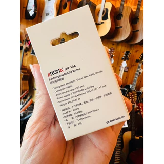 ️️หมดปัญหาถ่านหมดจ้า รุ่นใหม่ จอสี ชาร์จไฟได้ AROMA เครื่องตั้งสายกีต้าร์ เบส อูคูเลเล่ รุ่น AT-10A