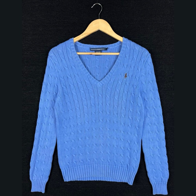 เสื้อ Polo Ralph Lauren sweater cable knit มือสองของแท้💙🖤