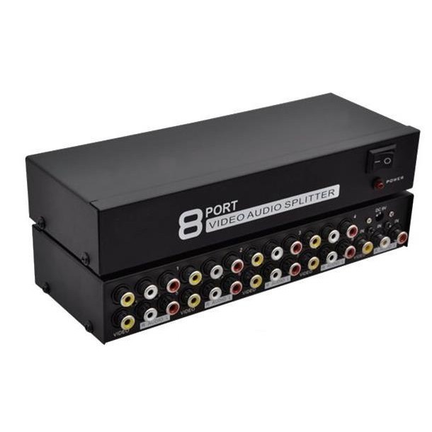 (พร้อมส่ง) กล่องแปลงสัญญาณ AV Mt-108av 8 Port Video Audio Splitter 1 in 8 Out AV Divider RCA Splitter.