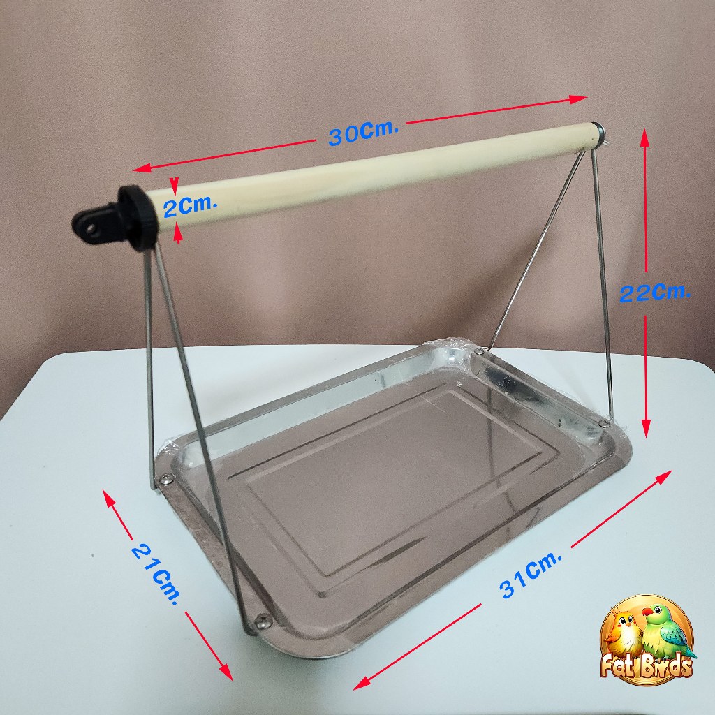 คอนนกแบบขาตั้ง มีถาดรองสแตนเลส ถอดมาตั้งโต๊ะได้ สำหรับนกขนาดเล็กถึงขนาดกลาง น้ำหนักเบา ขนย้ายสะดวก