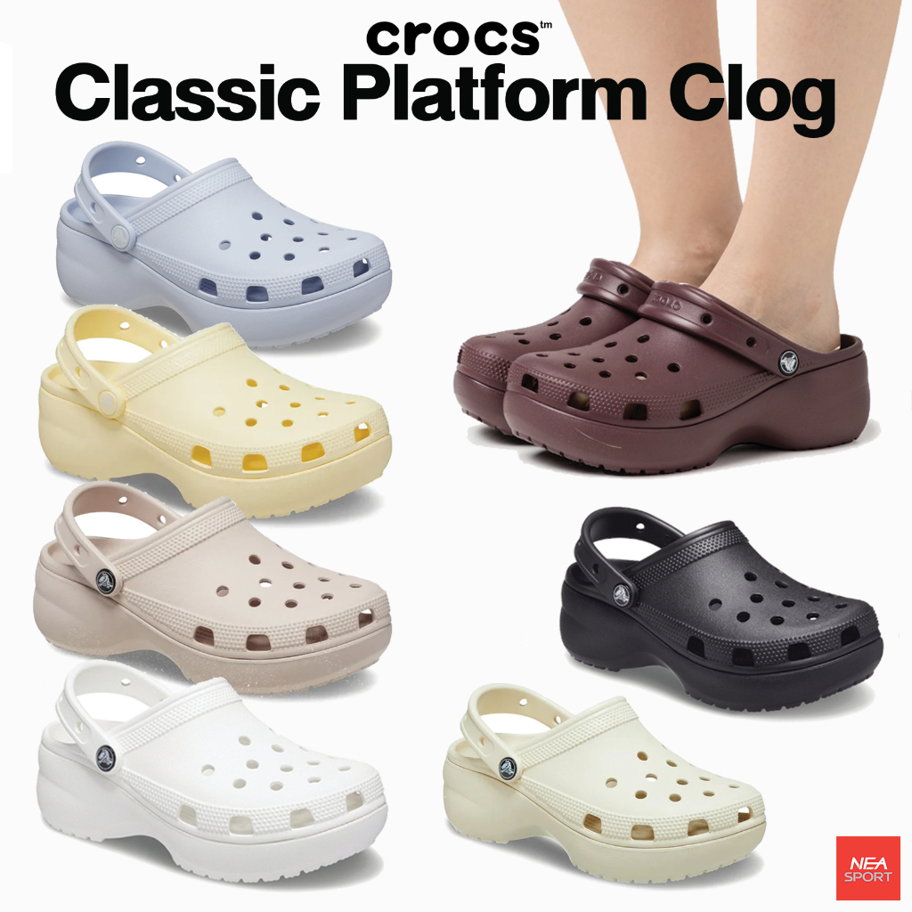 [ลดอีก10% โค้ด DDX10MAYW2] Crocs Woman Classic Platform Clog ฮิตสุด แรงสุด รองเท้า ครอคส์ ผู้หญิง พื้นหนา