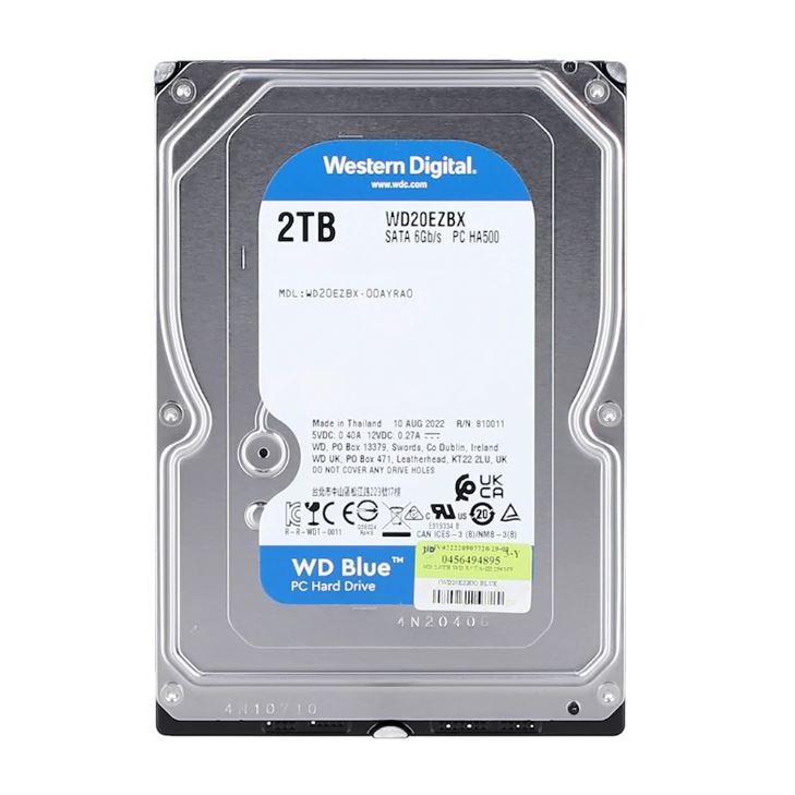 2 TB 3.5" HDD (ฮาร์ดดิสก์ 3.5 นิ้ว) WD BLUE - 7200RPM SATA3 (WD20EZBX)
