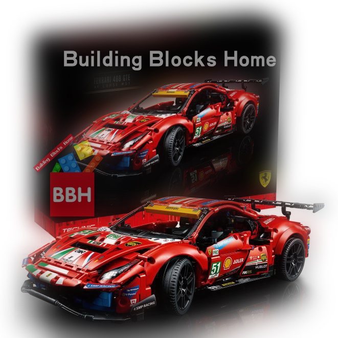 ⚡จัดส่งตลอด 24 ชั่วโมง ⚡Compatible lepin Technic Toy Building Blocks Ferrari-488 42125（ 1677+PCS）