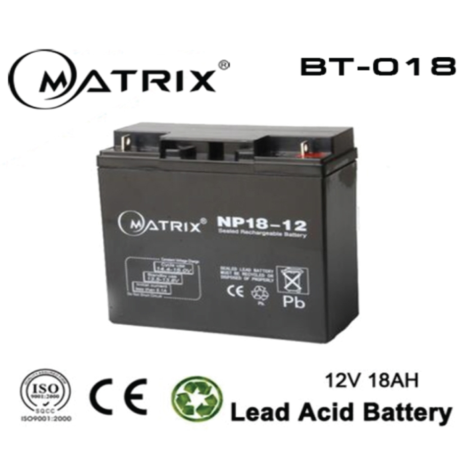 MATRIX 12v 18Ah Battery UPS BT018 เครื่องสำรองไฟ UPS แบตเตอรี่ แบตสำรองไฟ แบตชาร์จ
