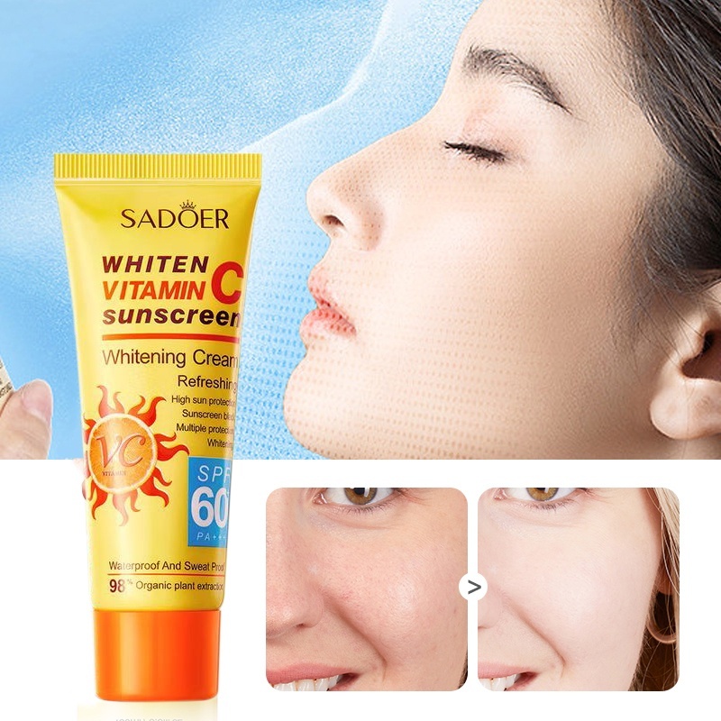 วิตามินซี ครีมกันแดด 40g ซันแอนด์โพลูชั่น โพรเทคชั่น SPF60+ PA+++สําหรับทุกสภาพผิว กันแดดทาหน้า ไวท์เทนนิ่ง