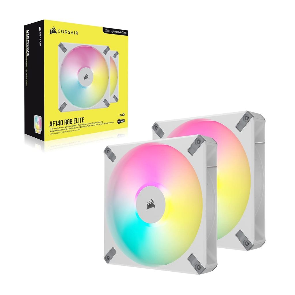 CASE FAN (พัดลมเคส) CORSAIR AF140 RGB ELITE 140mm Fluid Dynamic RGB Fan with AirGuid- ของแท้รับประกั