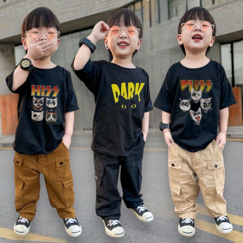 ชุดเซ็ทเด็กวินเทจ เสื้อกางเกงเด็กพิมพ์ลาย