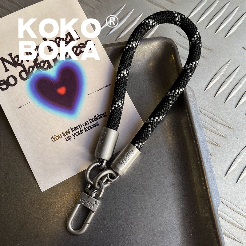 Znergy สายคล้องมือถือ เชือกถัก Kokoboka Handmade เชือกหนา ขนาด 23cm รุ่น 2310s สีดำ