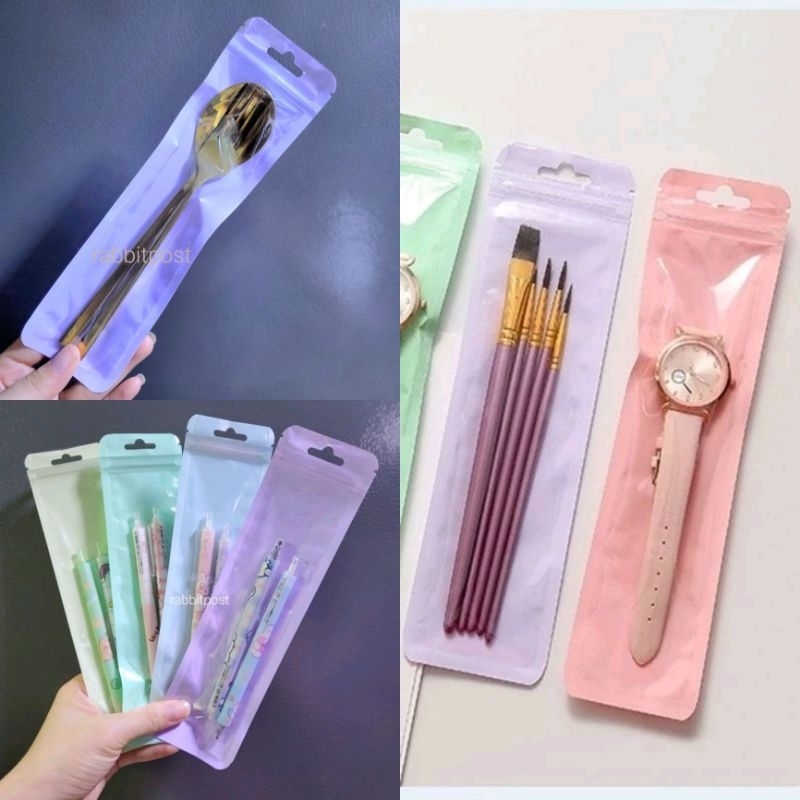 ถุงซิปสีพาสเทล ขนาด 6.5x24cm. ใส่ปากกา ดินสอ ปัจฉิมของขวัญ - รูปที่ 2