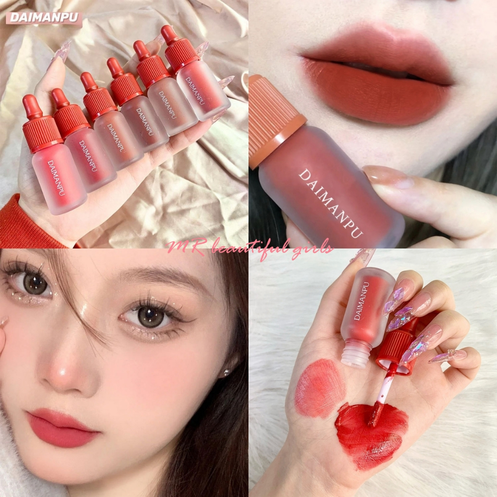 MR Beautiful Girl ❤️DAIMANPU❤️ ลิปสติก กับลิปจุ่มเนื้อเวลเวท ติดทนนาน ให้ความเบาไม่หนักปาก โทนสีสวยมาก กันน้ำ กันเหงื่อ