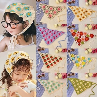 (พร้อมส่ง) ผ้าโพกหัว/ผ้าคาดหัว งานถักโครเชต์ ทรงวินเทจ แมทช์ได้หลายสไตล์ ต้อนรับ summer ไปทะเล