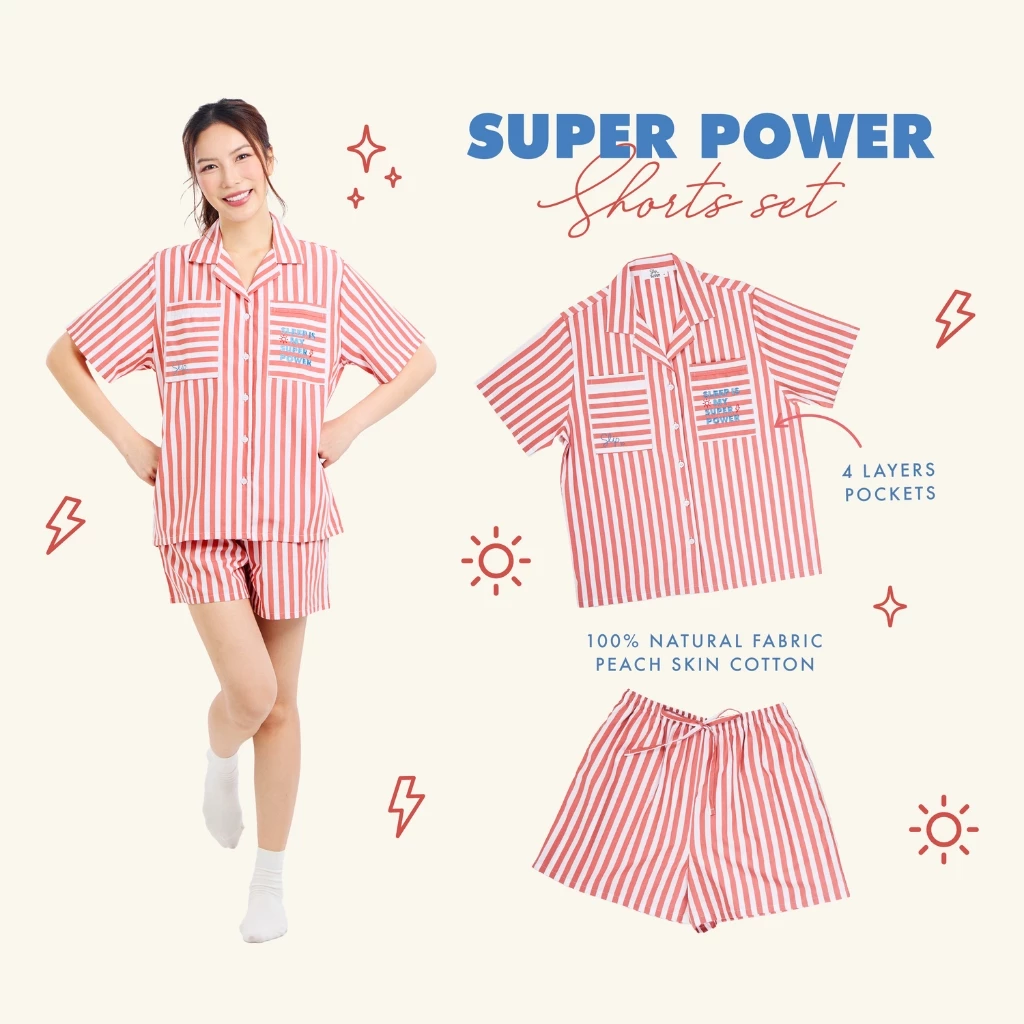 ชุดนอน Sleep is - Superpower Shorts set