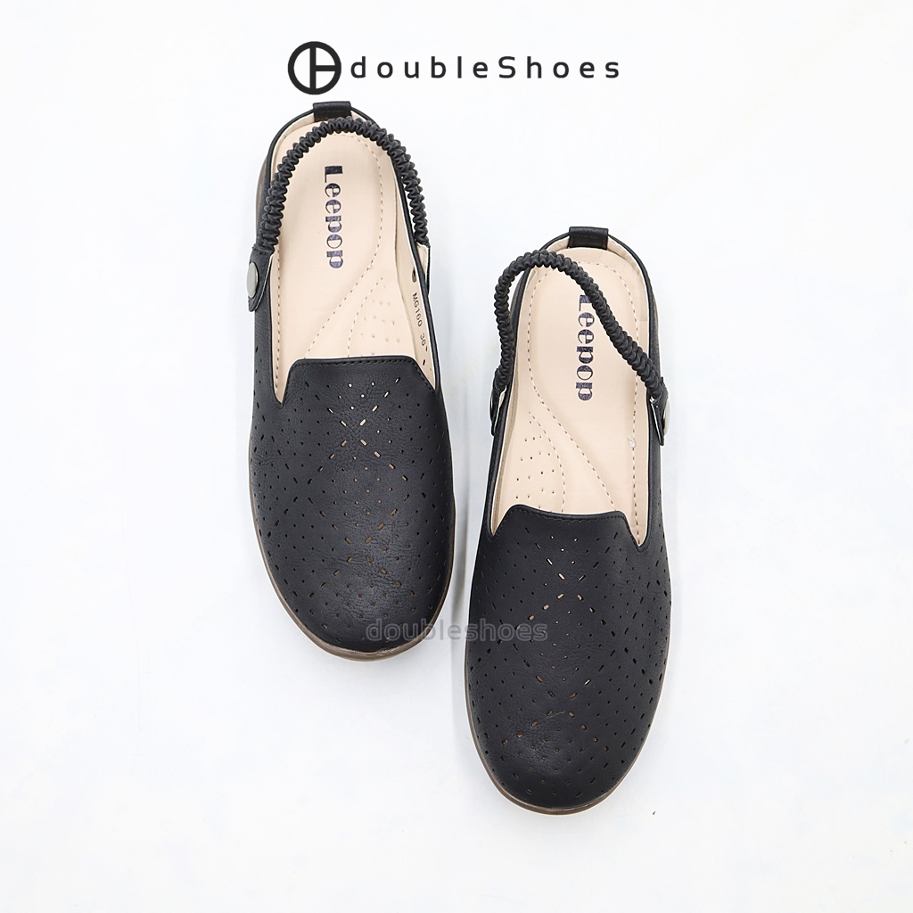 LEEPOP (MG160) รองเท้าคัทชูรัดส้น ผู้หญิง (สีดำ / แทน) ไซส์ 36-41
