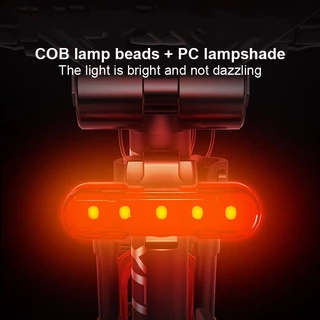 ไฟจักรยานแบบชาร์จไฟ LED โคมไฟ ปรับได้ กันน้ํา ชาร์จ USB ไฟท้ายจักรยานกลางคืน จักรยานเสือภูเขาไฟกันน้ำ อุปกรณ์จักรยาน