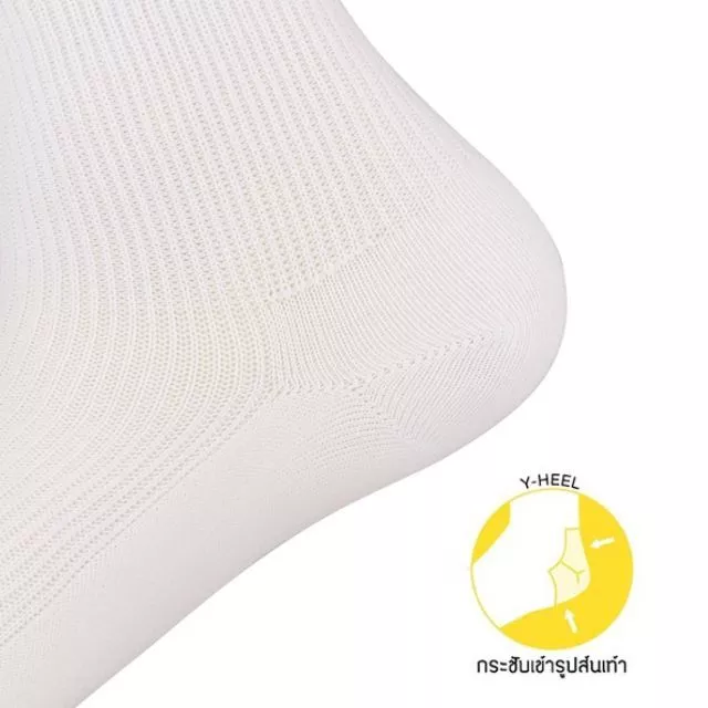 PALLY ถุงเท้านักเรียนพาวลี่ข้อยาวขาวล้วนลอนเล็ก แบบ BASIC พรีเมี่ยม nylon มีขนาดใหญ่พิเศษ 1 คู่ thumbnail 7