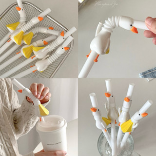 พร้อมส่ง🦆PP หลอด F*ck Goose หลอดดูดน้ำ ชานมไข่มุก แถมแปรงทำค…