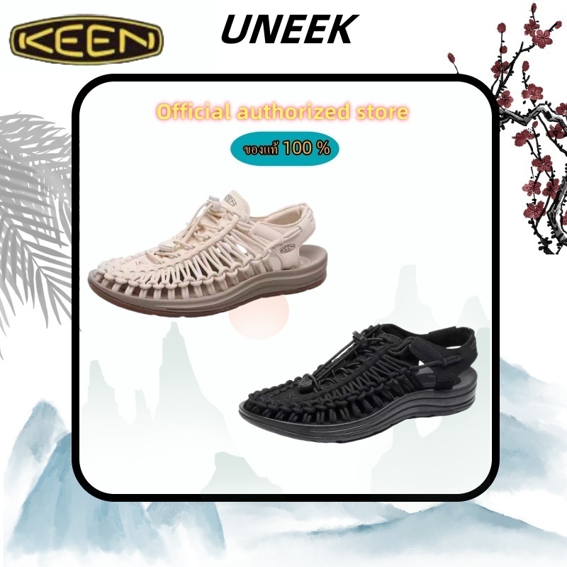 【ของแท้ 100%】รองเท้าแตะ KEEN Uneek white Sports slippers รองเท้ากีฬา Men's and women's sports slippers