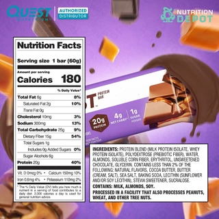 Quest Protein Bar - 1 Bars โปรตีนบาร์ 1 ชิ้น