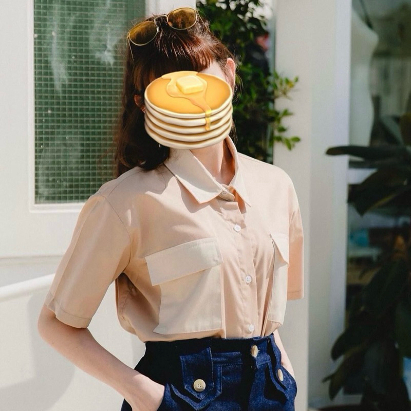 #chamniii Pancake Cream Freesize อก 42” ยาว 19”